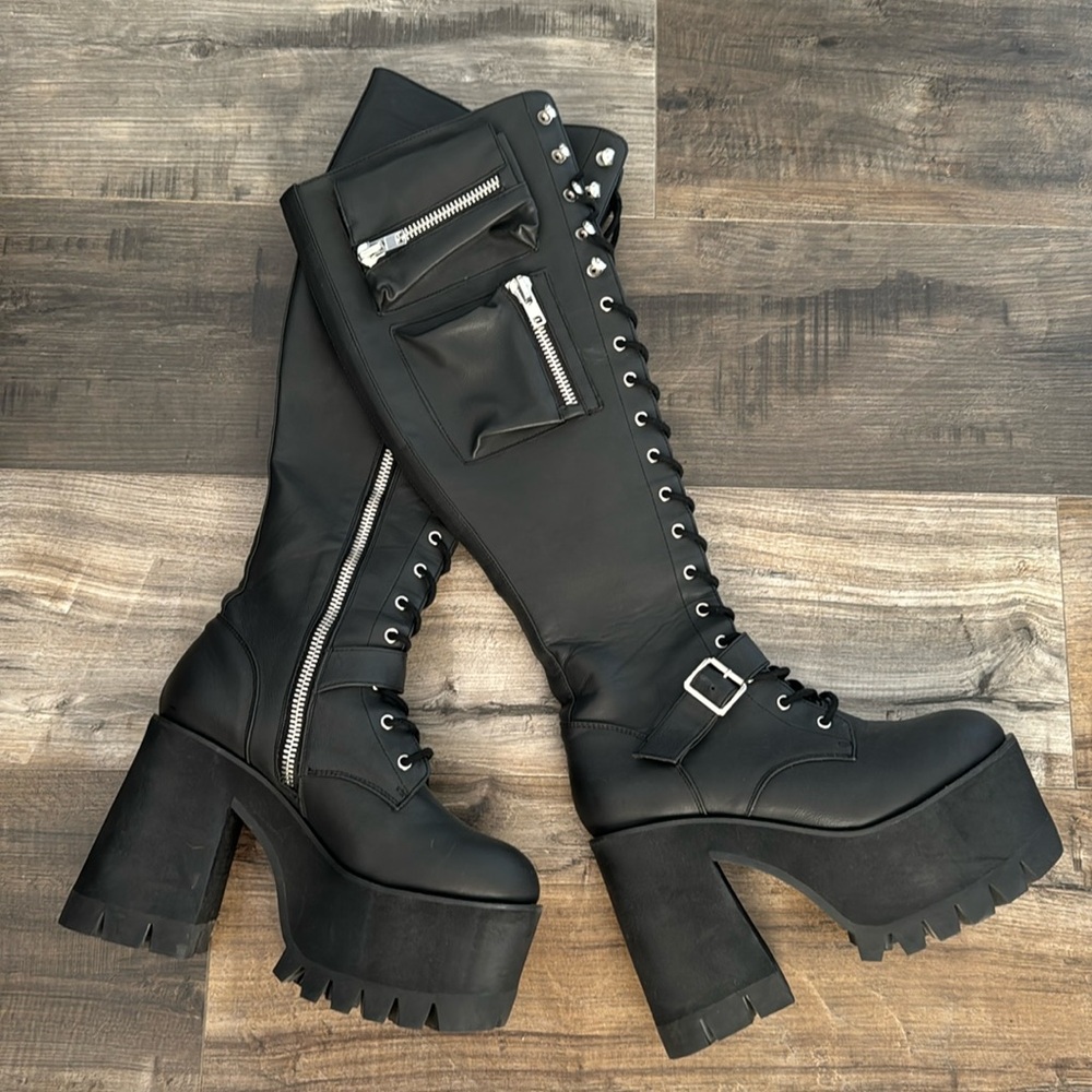 Current mood chunky knee high boots